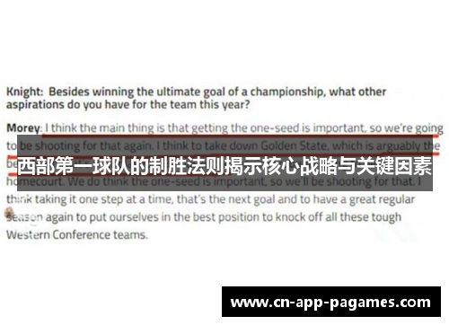 西部第一球队的制胜法则揭示核心战略与关键因素 西部第一球队的制胜法则揭示核心战略与关键因素